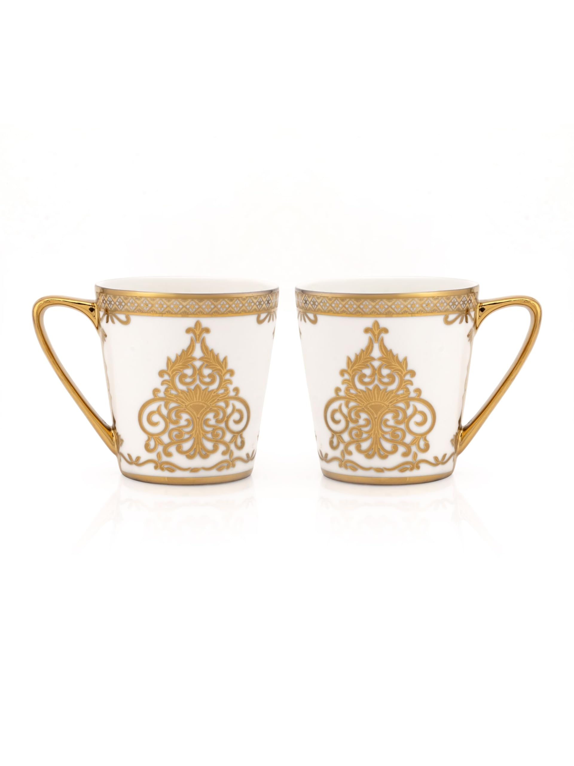 Clay Craft Fine Ceramic Gold Printed Tea/Coffee Cup Set of 6-200